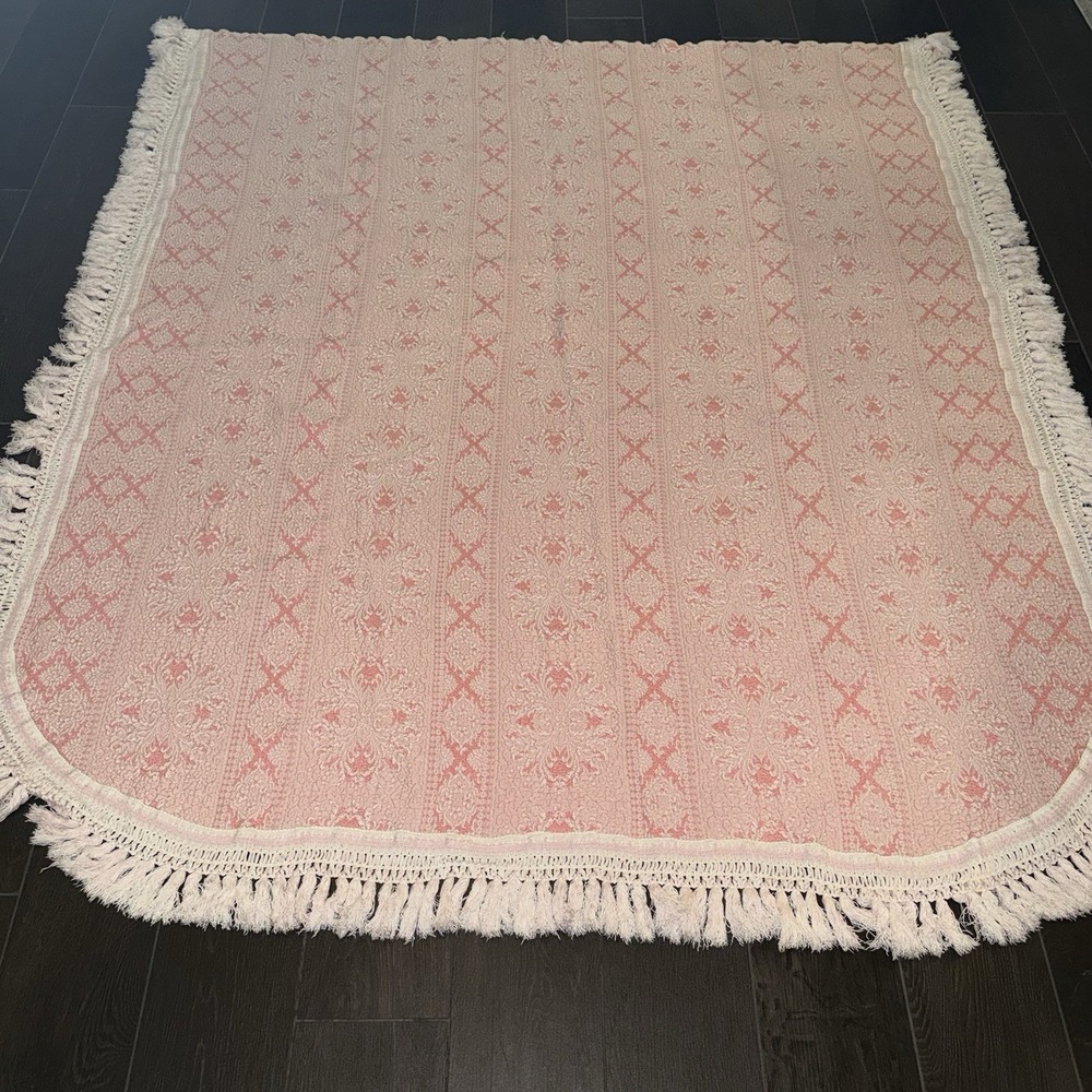 SEARS VINTAGE MID CENTURY BELLISSIMO ITALIAN BROCADE TWIN/FULL BEDSPREAD 78x87"